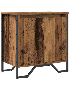 Armadio per Lavabo da Bagno Legno vecchio 60 x 35 x 60 cm 2