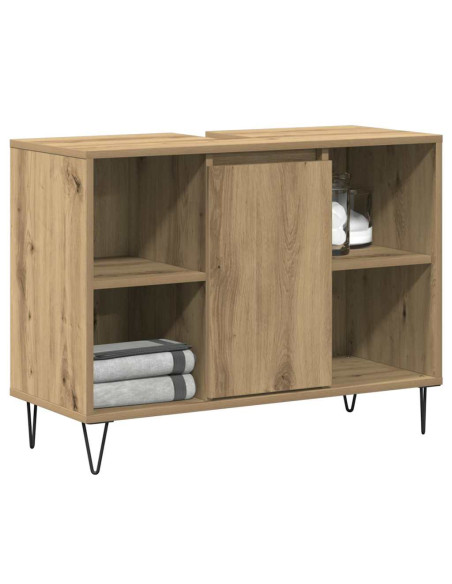 Mobile da Bagno con porta Rovere artigianale 80 x 33 x 60 cm