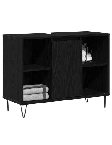 Mobile da Bagno Nero 80 x 33 x 60 cm Legno multistrato