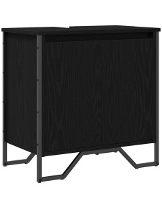 Armadio per Lavabo da Bagno Rovere Nero 60 x 35 x 60 cm 2