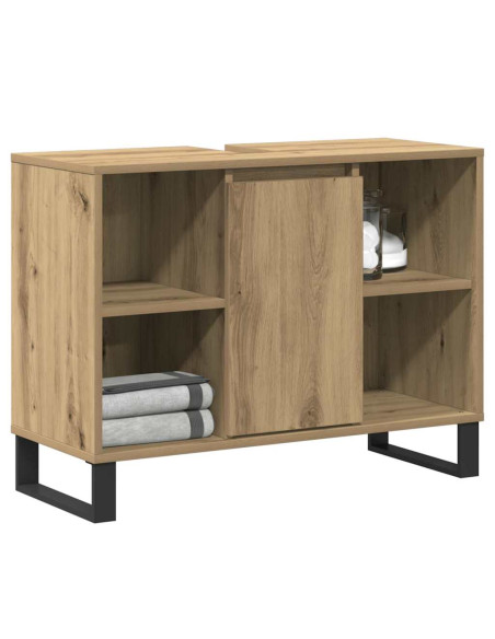 Mobile da Bagno con porta Rovere artigianale 80 x 33 x 60 cm