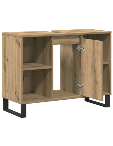 Mobile da Bagno con porta Rovere artigianale 80 x 33 x 60 cm