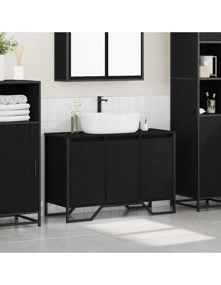 Mobiletto per Lavabo Altro Rovere Nero 91 x 35 x 60 cm