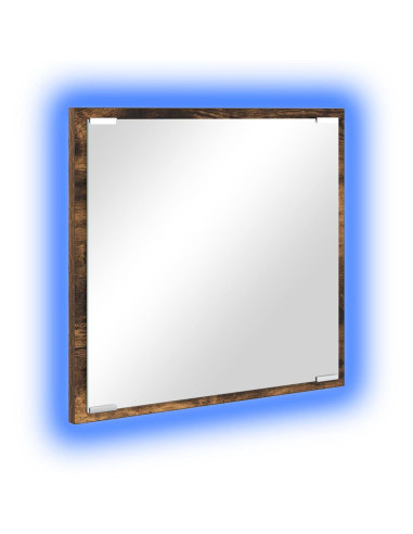 Specchio da bagno LED con specchio Rovere fumé 40 x 37 x 8.5 cm
