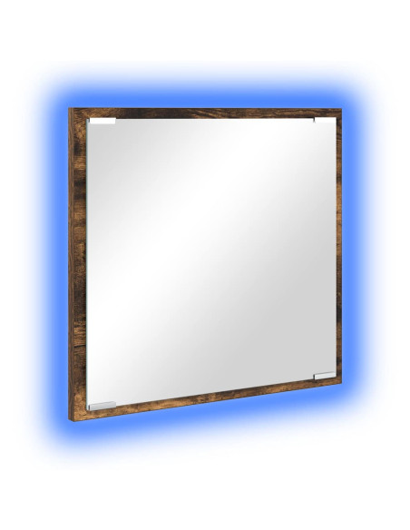 Specchio da bagno LED con specchio Rovere fumé 40 x 37 x 8.5 cm