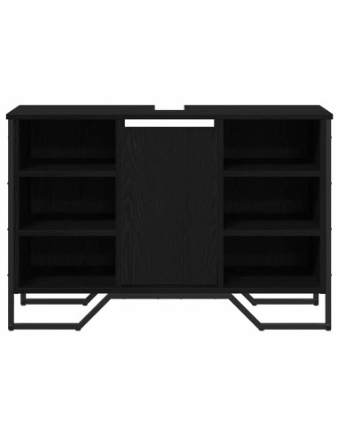 Armadio per Lavabo da Bagno Rovere Nero 91 x 35 x 60 cm