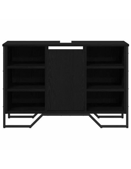 Armadio per Lavabo da Bagno Rovere Nero 91 x 35 x 60 cm