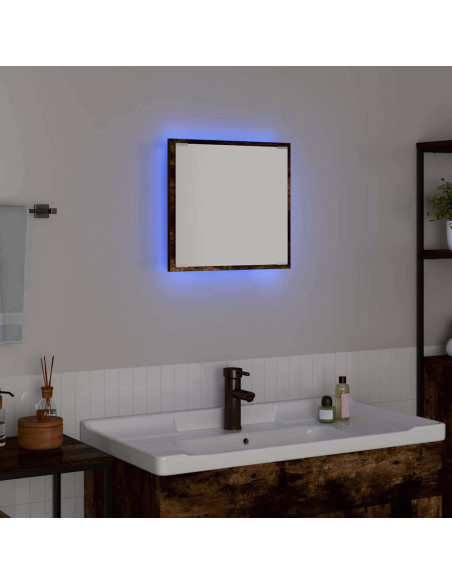 Specchio da bagno LED con specchio Rovere fumé 40 x 37 x 8.5 cm