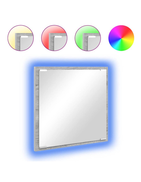 Specchio da bagno LED Grigio Sonoma 40 x 37 x 8.5 cm