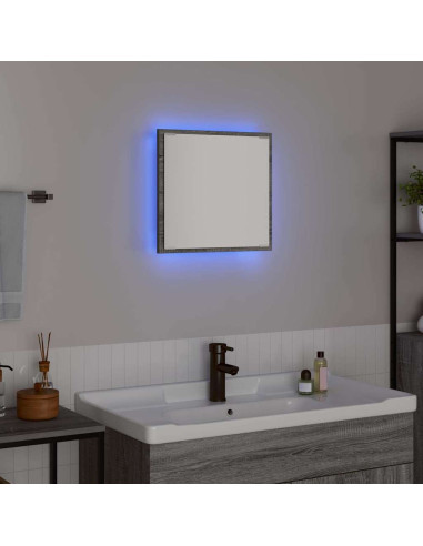Specchio da bagno LED Grigio Sonoma 40 x 37 x 8.5 cm