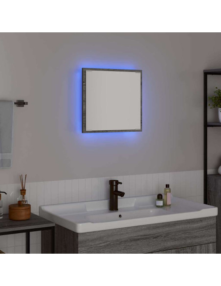 Specchio da bagno LED Grigio Sonoma 40 x 37 x 8.5 cm