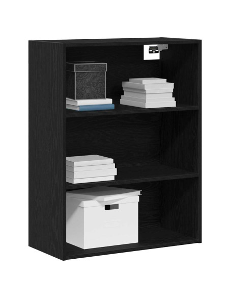 Armadio da Muro Appeso Rovere Nero 69.5 x 32.5 x 90 cm