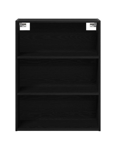 Armadio da Muro Appeso Rovere Nero 69.5 x 32.5 x 90 cm