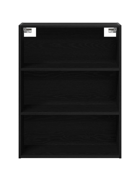 Armadio da Muro Appeso Rovere Nero 69.5 x 32.5 x 90 cm