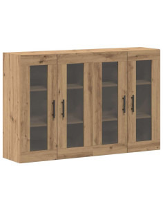 Armadi da Muro 2 pcs Rovere Artisan e Nero 69,5 x 34 x 90 cm 2