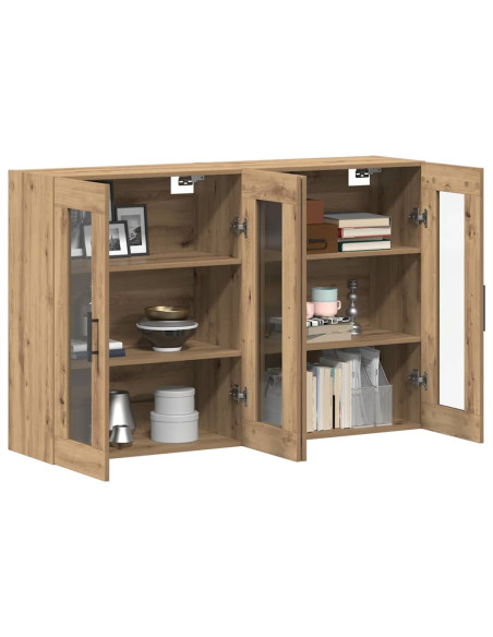 Armadi da Muro 2 pcs Rovere Artisan e Nero 69,5 x 34 x 90 cm
