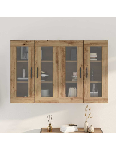 Armadi da Muro 2 pcs Rovere Artisan e Nero 69,5 x 34 x 90 cm