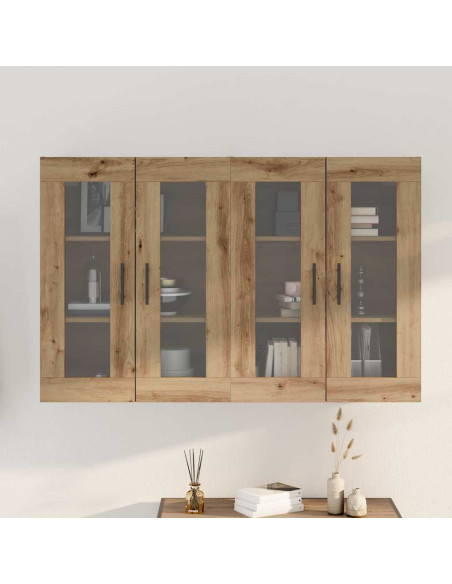 Armadi da Muro 2 pcs Rovere Artisan e Nero 69,5 x 34 x 90 cm