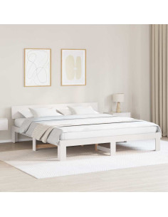 Struttura del letto Bianco 200 x 200 cm Pino massello