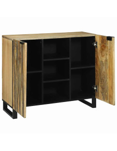 Sideboard Marrone 90 x 33 x 75 cm legno massello di mango 2