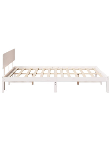 Struttura del letto Bianco 150 x 200 cm Pino massello