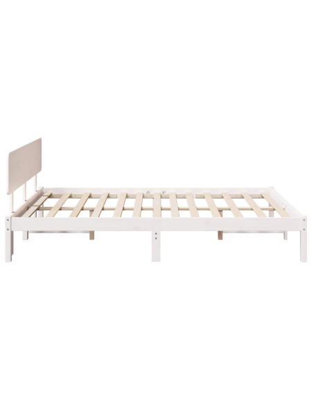 Struttura del letto Bianco 150 x 200 cm Pino massello