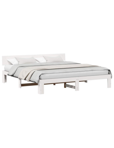 Struttura del letto Bianco 200 x 200 cm Pino massello