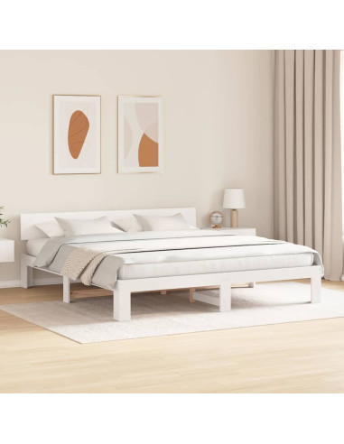 Struttura del letto Bianco 200 x 200 cm Pino massello