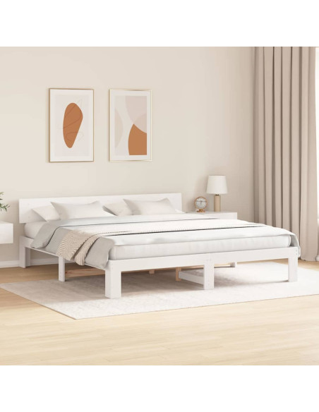 Struttura del letto Bianco 200 x 200 cm Pino massello