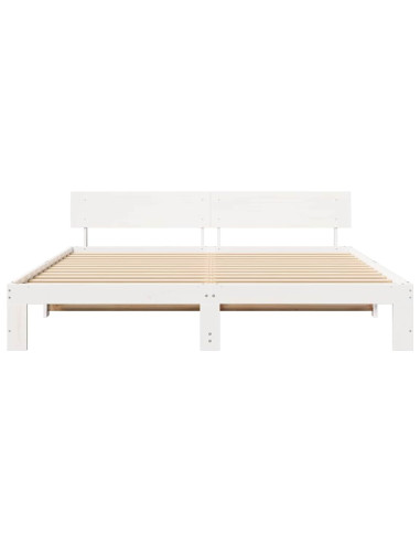 Struttura del letto Bianco 200 x 200 cm Pino massello