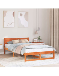 Struttura del letto Marrone cerato 120 x 190 cm Pino massello