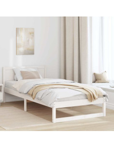 Struttura del letto Bianco 90 x 200 cm Pino massello