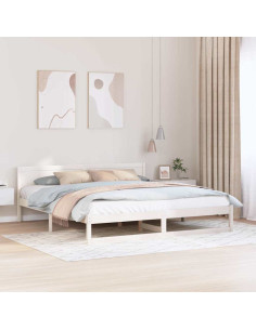 Struttura del letto Bianco 200 x 200 cm Pino massello
