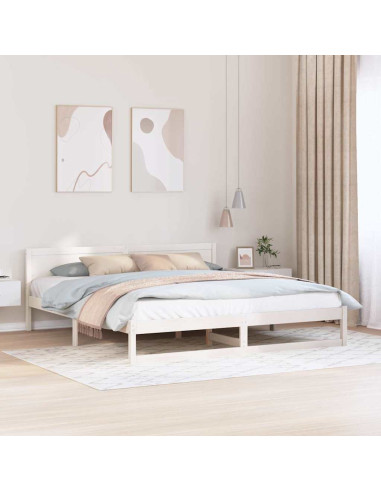 Struttura del letto Bianco 200 x 200 cm Pino massello