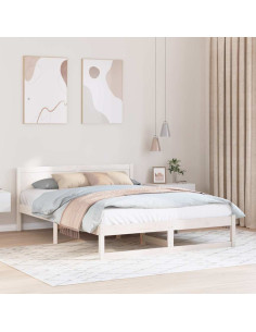 Struttura del letto Bianco 160 x 200 cm Pino massello