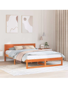 Struttura del letto Marrone cerato 140 x 200 cm Pino massello