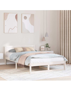 Struttura del letto Bianco 120 x 200 cm Pino massello