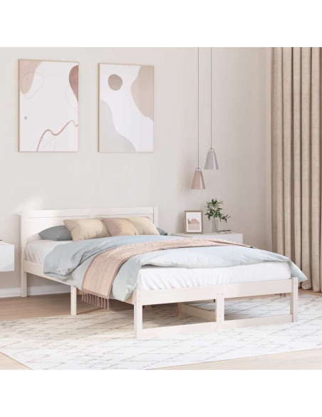 Struttura del letto Bianco 120 x 200 cm Pino massello
