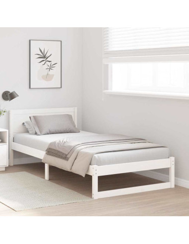 Struttura del letto Bianco 90 x 200 cm Pino massello