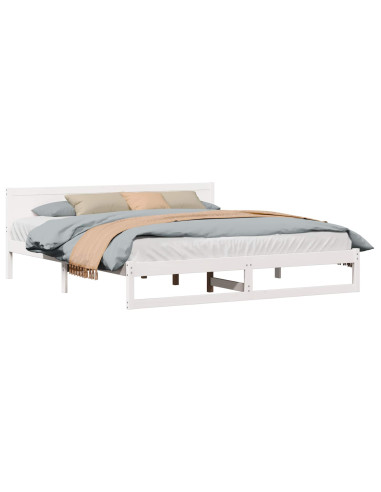 Struttura del letto Bianco 200 x 200 cm Pino massello