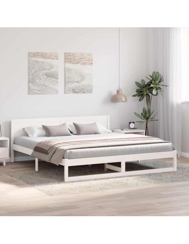 Struttura del letto Bianco 200 x 200 cm Pino massello
