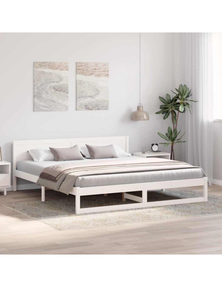 Struttura del letto Bianco 200 x 200 cm Pino massello