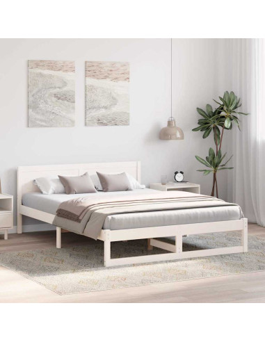 Struttura del letto Bianco 140 x 200 cm Pino massello