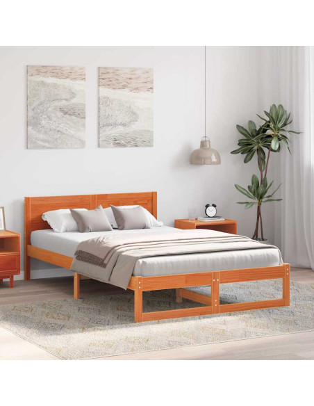 Struttura del letto Marrone cerato 140 x 190 cm Pino massello