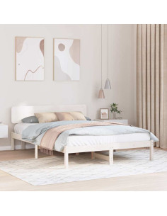Struttura del letto Bianco 200 x 200 cm Pino massello