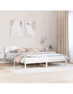Struttura del letto Bianco 180 x 200 cm Pino massello
