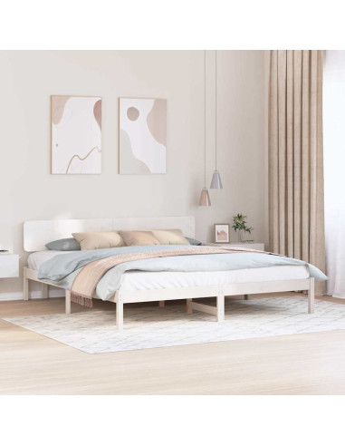 Struttura del letto Bianco 180 x 200 cm Pino massello