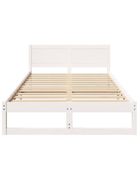 Struttura del letto Bianco 135 x 190 cm Pino massello