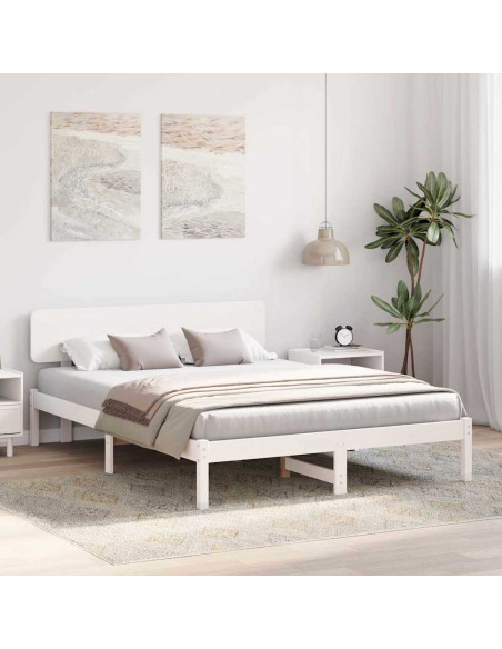 Struttura del letto Bianco 200 x 200 cm Pino massello