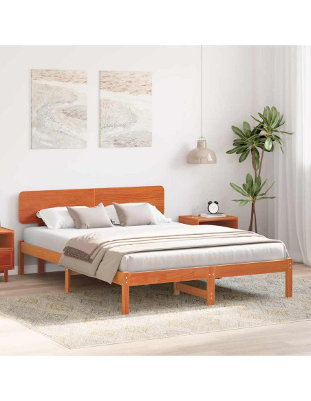 Struttura del letto Marrone cerato 200 x 200 cm Pino massello